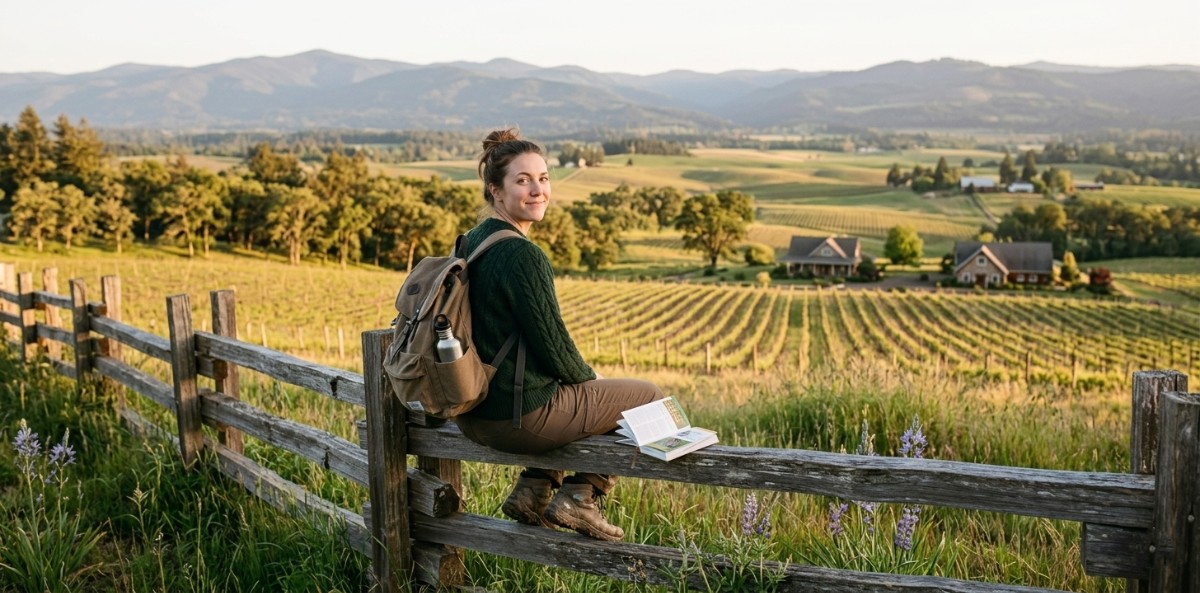 Physical therapist exploring the Oregon countryside